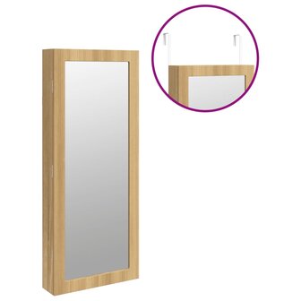 Sieradenkast met spiegel en LED wandgemonteerd 9