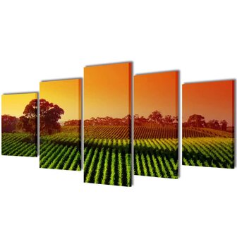 Canvas muurdruk set velden 200 x 100 cm 1