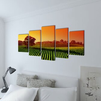 Canvas muurdruk set velden 200 x 100 cm 2