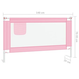 Bedhekje peuter 140x25 cm stof roze 8
