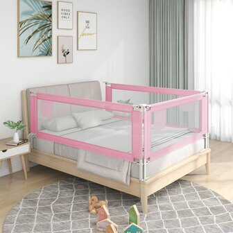 Bedhekje peuter 180x25 cm stof roze 1