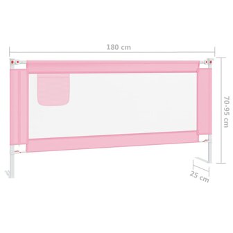 Bedhekje peuter 180x25 cm stof roze 8