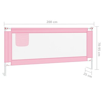 Bedhekje peuter 200x25 cm stof roze 8