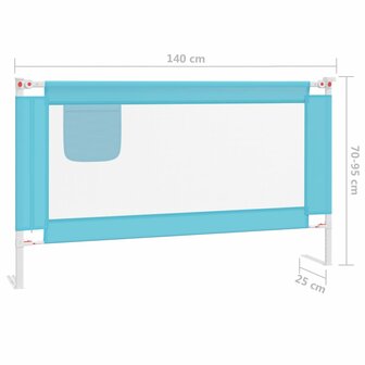 Bedhekje peuter 140x25 cm stof blauw 8