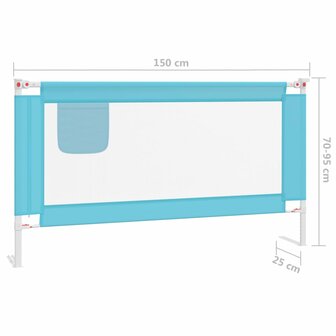 Bedhekje peuter 150x25 cm stof blauw 8