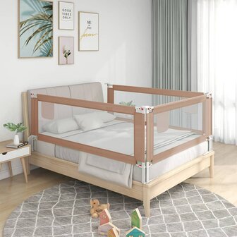 Bedhekje peuter 100x25 cm stof taupe 1