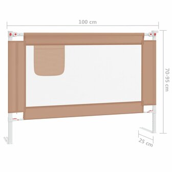 Bedhekje peuter 100x25 cm stof taupe 8