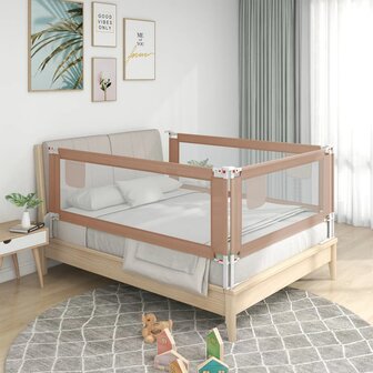 Bedhekje peuter 120x25 cm stof taupe 1