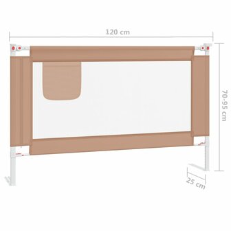 Bedhekje peuter 120x25 cm stof taupe 8
