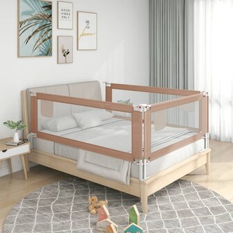 Bedhekje peuter 180x25 cm stof taupe 1