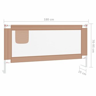 Bedhekje peuter 180x25 cm stof taupe 8
