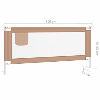 Bedhekje peuter 200x25 cm stof taupe 8