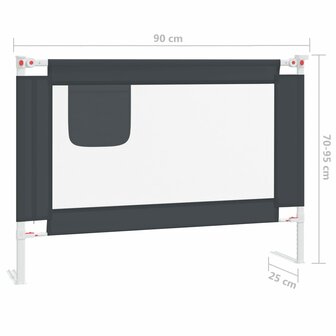 Bedhekje peuter 90x25 cm stof donkergrijs 8