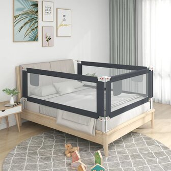 Bedhekje peuter 140x25 cm stof donkergrijs 1
