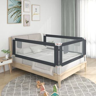 Bedhekje peuter 160x25 cm stof donkergrijs 1