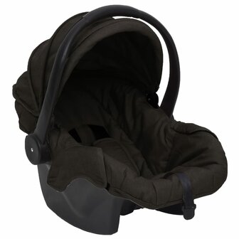 Kinderwagen 3-in-1 staal antracietkleurig en zwart 10