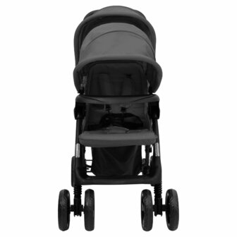 Tweeling kinderwagen tandem staal donkergrijs 3