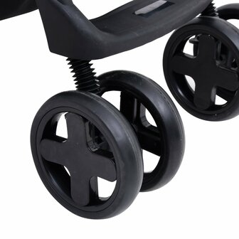 Kinderwagen 2-in-1 staal donkergrijs en zwart 9