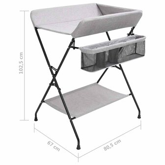 Verschoontafel ijzer lichtgrijs 10