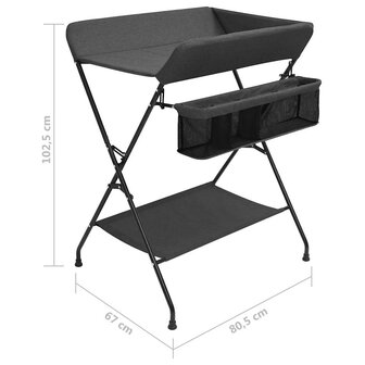 Verschoontafel ijzer antracietkleurig 10
