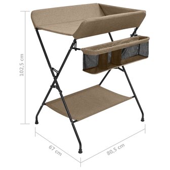 Verschoontafel ijzer taupe 10