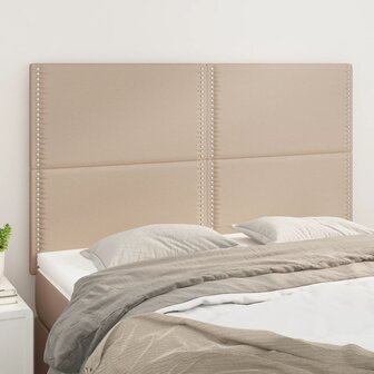 Hoofdborden 4 st 72x5x78/88 cm kunstleer cappuccinokleurig 1