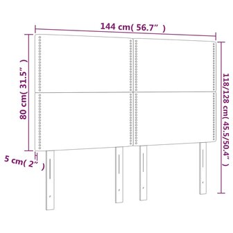 Hoofdborden 4 st 72x5x78/88 cm kunstleer cappuccinokleurig 8