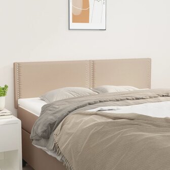 Hoofdborden 2 st 72x5x78/88 cm kunstleer cappuccinokleurig 1