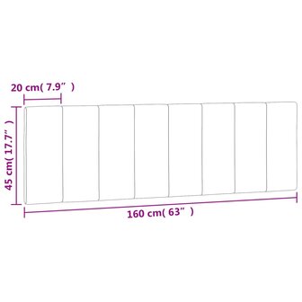 Hoofdbordkussen 160 cm fluweel donkergrijs 10