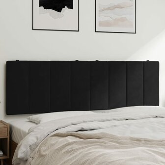 Hoofdbordkussen 160 cm fluweel zwart 1