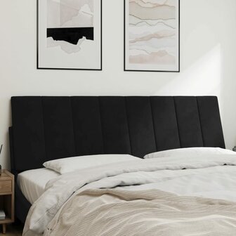 Hoofdbordkussen 160 cm fluweel zwart 3
