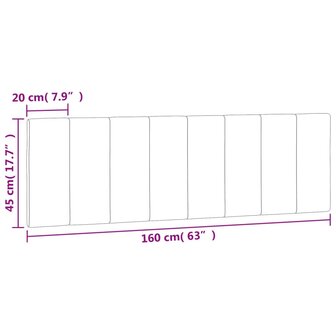 Hoofdbordkussen 160 cm fluweel zwart 10