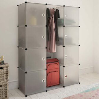 Kast met 9 compartimenten modulair 37x115x150 cm wit  1