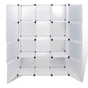 Kast met 9 compartimenten modulair 37x115x150 cm wit  4