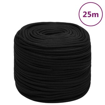 Werktouw 10 mm 25 m polyester zwart 1