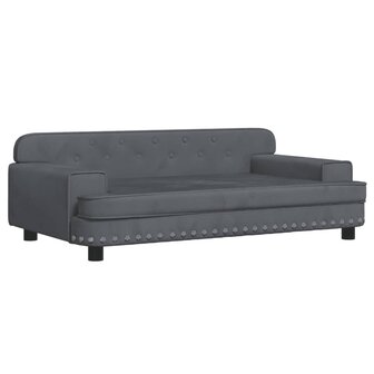 Kinderbank 90x53x30 cm fluweel donkergrijs 2