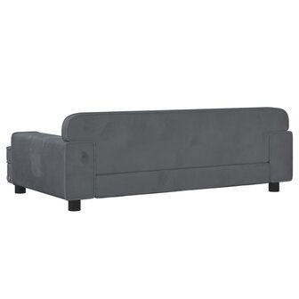 Kinderbank 90x53x30 cm fluweel donkergrijs 5