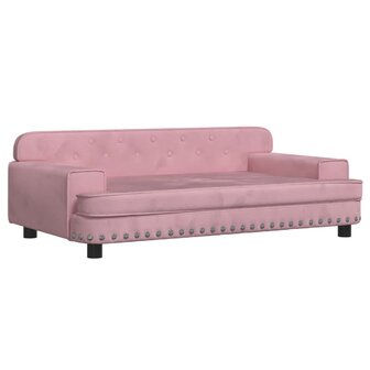 Kinderbank 90x53x30 cm fluweel roze 2