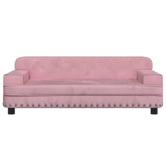 Kinderbank 90x53x30 cm fluweel roze 3