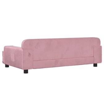 Kinderbank 90x53x30 cm fluweel roze 5