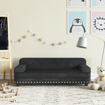 Kinderbank 90x53x30 cm fluweel zwart 1