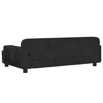 Kinderbank 90x53x30 cm fluweel zwart 5