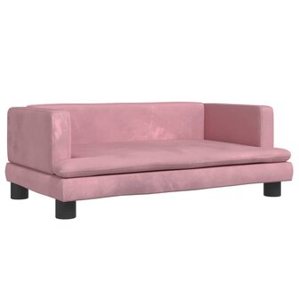 Kinderbank 80x45x30 cm fluweel roze 2