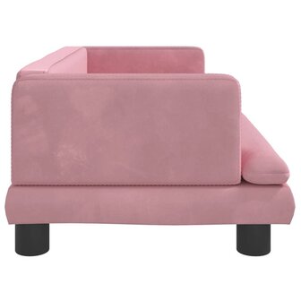 Kinderbank 80x45x30 cm fluweel roze 4