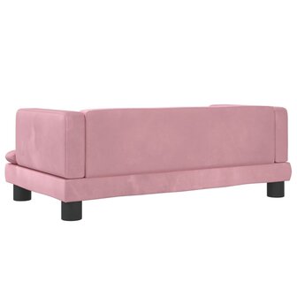 Kinderbank 80x45x30 cm fluweel roze 5