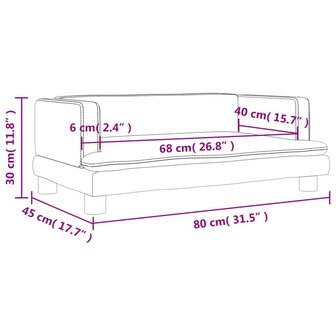 Kinderbank 80x45x30 cm fluweel roze 7