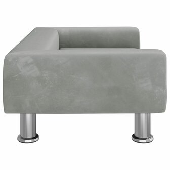 Kinderbank 70x45x26,5 cm fluweel lichtgrijs 4