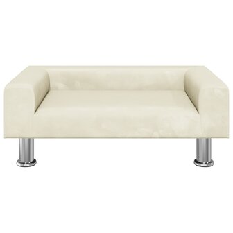 Kinderbank 70x45x26,5 cm fluweel cr&egrave;mekleurig 3
