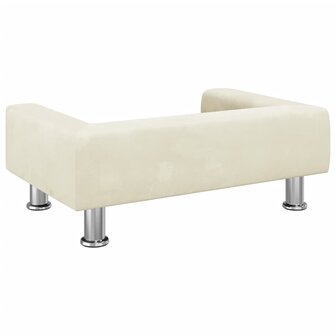Kinderbank 70x45x26,5 cm fluweel cr&egrave;mekleurig 5