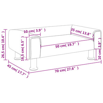 Kinderbank 70x45x26,5 cm fluweel cr&egrave;mekleurig 7